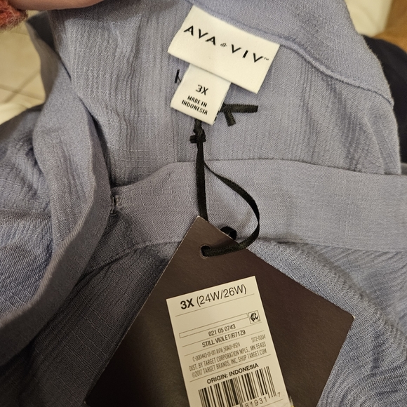 Ava & Viv Still Violet Wrap Top Plus Size 3X Purple Blouse NWT - Picture 3 of 5